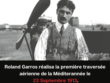 #cejourlà 

Le 23 septembre 1913, Roland Garros passe à la postérité pour avoir réussi la première traversée aérienne de la Méditerranée, en 7 heures et 53...