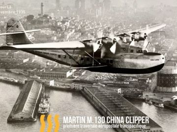 #CeJourLà

Le 22 novembre 1935, un #hydravion Martin M-130, baptisé China Clipper effectua le premier vol postal trans-pacifique entre San Francisco...