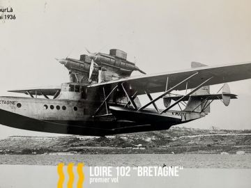 #cejourlà 

Destiné au service postal sur l’Atlantique Sud, le #Loire 102, qui avait été baptisé “Bretagne”, effectua son premier vol le 12 mai 1936....