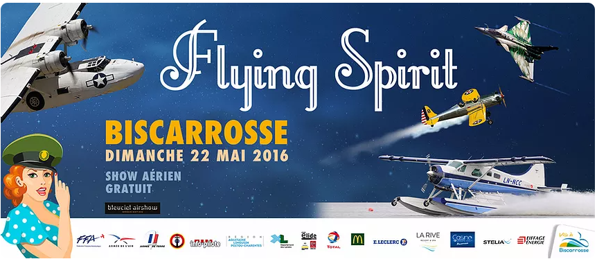 Affiche de l'événement FLYING SPIRIT de 2016 à Biscarrosse Affiche de l'événement FLYING SPIRIT de 2016 à Biscarrosse