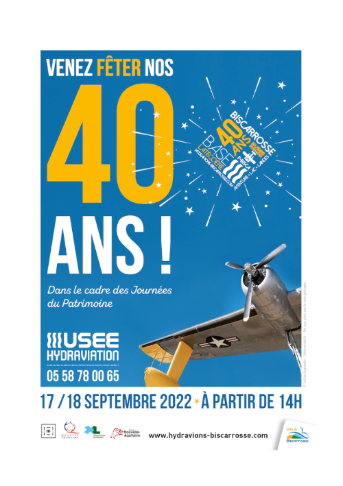 Affiche 40 ans Musée Hydraviation JEP 2022 Affiche 40 ans Musée Hydraviation JEP 2022
