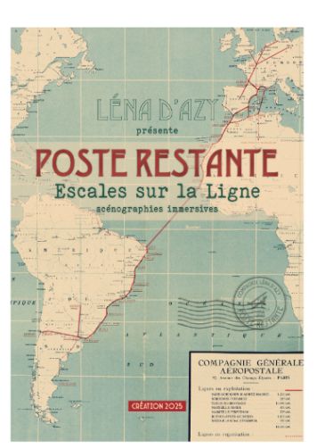 Affiche de l'expo temporaire : Poste Restante, Escales sur la Ligne Affiche de l'expo temporaire : Poste Restante, Escales sur la Ligne